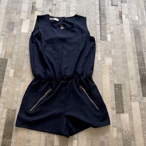 Navy Shorts Romper